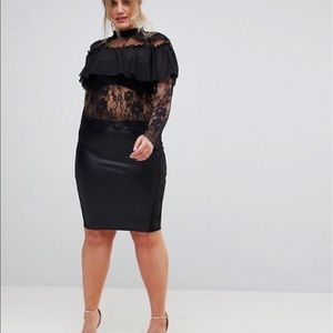 Club L Plus Lace Ruffle Top (ASOS)